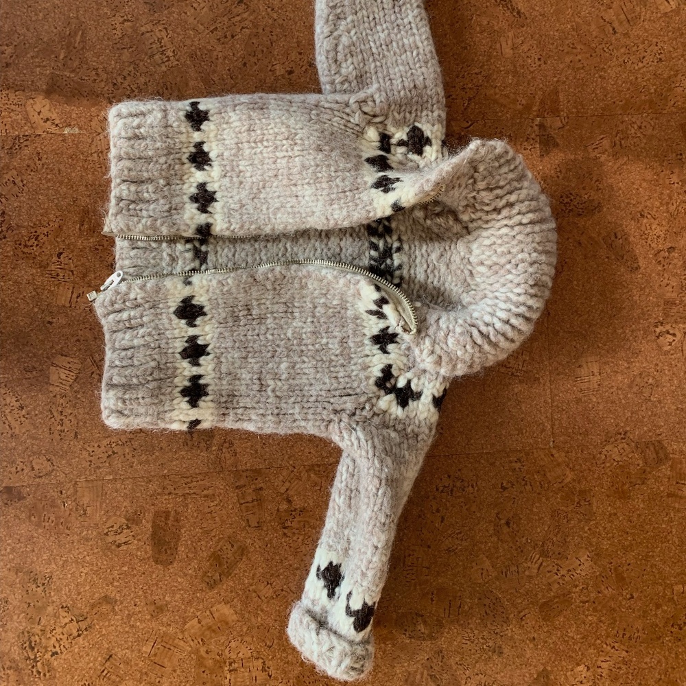 Wool zip-up sweater